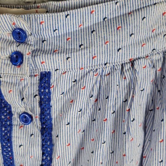 LUNA MOON | vintage inspired button down front slit moon stripe print skirt - Picture 4 of 9